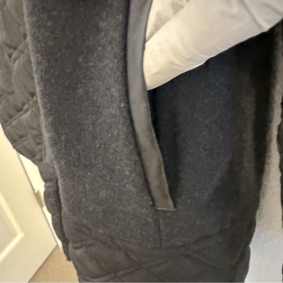 Kensie Women's Wool Blend Full Zip Overcoat Black Faux Leather Accent. S… - Picture 8 of 15